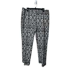 Chico’s Ankle Pants White Brown Black Snake Animal Print Womens Size Large